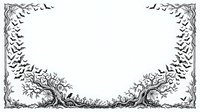 Ornate botanical border frame with detailed root and branch illustrations, isolated on white background, suitable for certificates, invitations, and design templates.
