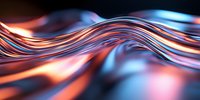 Abstract flowing waves with vibrant orange and blue gradients creating dynamic motion patterns for modern digital design backgrounds.