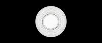 Transparent glass bowl or dish with ornate embossed rim pattern, isolated on transparent background. Ready for design use on t-shirts, clipart, stickers, print-on-demand products, and sublimation projects.