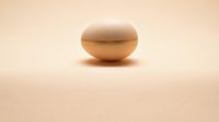 Smooth beige oval stone on neutral background for zen meditation wellness spa relaxation mindfulness balance harmony peaceful minimalist design.