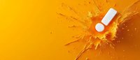 Sunscreen lotion bottle with explosive orange sunblock splash on vibrant yellow background, showcasing sun protection product for summer skincare.