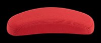 Red fabric armrest pad isolated on transparent background, ready for furniture design, product catalogs, interior clipart, print on demand, and T-shirt design use.