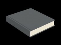 Dark gray hardcover book isolated on transparent background, ready for stickers, clipart, t-shirt design, print on demand, and sublimation projects.