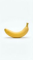Single ripe yellow banana isolated on white background, ready for design use on packaging, menus, nutrition guides, and marketing materials.