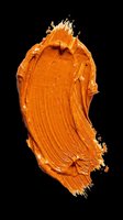 Vibrant orange paint stroke isolated on transparent background, ready for design use on t-shirts, stickers, sublimation products, and print-on-demand designs.