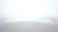 Soft rainbow arc stretching across misty sky with pastel pink, blue, and yellow hues, creating ethereal atmospheric effect for nature, weather, and meteorological design projects.