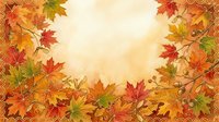 Autumn maple leaves in vibrant red, orange, and yellow tones frame a warm, glowing center space. Seasonal background for fall designs, greeting cards, and promotional materials.