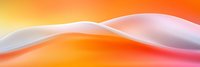 Smooth flowing white waves create dynamic movement against vibrant orange and red gradient background, abstract minimalist design for modern presentations and layouts.
