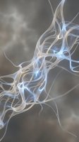 Abstract flowing smoke trails with ethereal blue and white wisps creating organic curves and swirls against soft gray background for modern design projects.