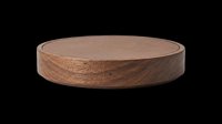 Wooden round serving board or platform isolated on transparent background, ready for design use on t-shirts, clipart, stickers, and print-on-demand products.