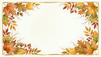 Autumn foliage frame with golden and orange leaves arranged in corners on cream background, isolated design element suitable for fall invitations, cards, and seasonal graphics.