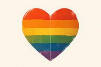 Rainbow colored heart shape on light background with grunge texture effect. Pride symbol representing love, unity, and acceptance in LGBTQ+ community.