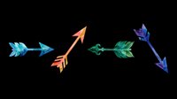 Colorful watercolor arrows set isolated on transparent background, ready for t-shirt design, stickers, clipart, sublimation, and print on demand projects.