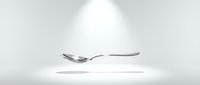 Elegant silver fork and knife isolated on white background, ready for restaurant menu design, culinary branding, and dining concepts.