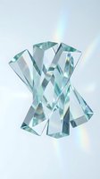 Clear crystal prisms creating rainbow light refraction on white background for optical physics education and jewelry design concepts.