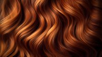 Luxurious flowing copper auburn hair waves with rich golden highlights and dimensional color tones for beauty salon and haircare advertising campaigns.