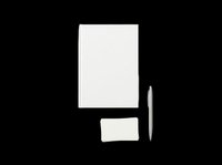 Blank notebook, business card, and pen set isolated on transparent background, ready for branding mockups, stationery design, print on demand, and clipart use.