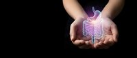 Hands holding glowing purple brain with neural connections on black background representing artificial intelligence and mental health concepts.