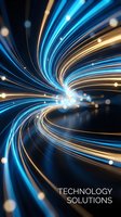 Dynamic swirling light trails in blue and gold creating spiral motion effect for technology and innovation concepts with glowing particles and energy flow.