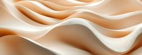 Abstract panoramic view of smooth wavy cream colored silk fabric creating soft flowing curves and gentle folds in neutral tones with light and shadow play.