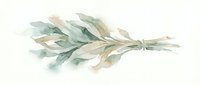 Watercolor dried herb bundle with sage green and tan leaves tied together, isolated on white background for design projects.