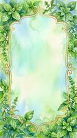 Watercolor botanical frame with lush green foliage and ornate gold border on isolated white background, ready for invitations, greeting cards, and design projects.