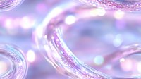 Flowing liquid waves with glowing particles and bokeh lights in soft purple and pink tones, creating an abstract, ethereal motion background for design projects.
