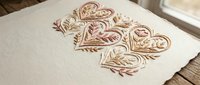 Elegant ornate hearts with decorative flourishes and botanical elements on textured paper, perfect for romantic greeting cards and wedding invitations.