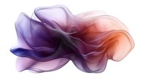 Flowing abstract smoke waves in purple and coral colors creating ethereal fluid art composition on white background, isolated design element for creative projects.
