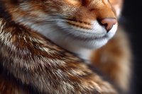 Close-up macro shot of red fox nose and fur showing detailed texture and natural patterns in warm brown tones against dark background, selective focus photography.