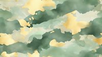 Watercolor clouds in soft yellow, cream, and sage green tones create a seamless, dreamy sky pattern. Tiles continuously for backgrounds, textiles, wallpapers, and digital designs.