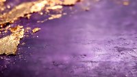 Luxurious purple and gold abstract background with metallic foil texture and shimmering particles creates elegant artistic surface for luxury designs.