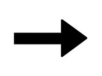 Black arrow pointing right on white background isolated for web design, navigation interface and directional signage applications.