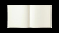 Blank open notebook with cream pages and beige cover, isolated on transparent background. Ready for design use on t-shirts, clipart, stickers, print-on-demand products, and sublimation projects.
