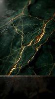 Luxurious dark green marble surface with elegant golden veins and natural stone texture for premium interior design and architectural projects.