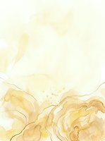 Watercolor ink wash with golden yellow and beige tones flowing across white background, creating organic abstract patterns. Suitable for backgrounds, invitations, and design projects.