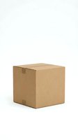 Brown cardboard shipping box isolated on white background for packaging and delivery services.