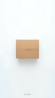 Closed cardboard shipping box isolated on white background, top view. Minimalist packaging concept for e-commerce, delivery, and logistics design.