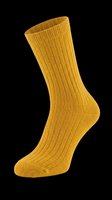 Mustard yellow ribbed crew sock isolated on transparent background, ready for fashion clipart, sticker, print on demand, sublimation, and t-shirt design use.