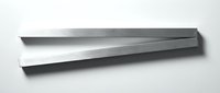 Two sleek metallic bars with polished chrome finish casting shadows on white surface for modern industrial design applications.