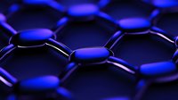 Glowing blue hexagonal molecular structure with interconnected cells forming futuristic honeycomb pattern on dark background for science and technology concepts.