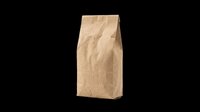 Brown kraft paper bag isolated on transparent background, ready for t-shirt design, stickers, clipart, print on demand, and sublimation projects.