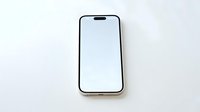 Modern smartphone with blank white screen on minimalist background, isolated for mockup designs and app presentations.