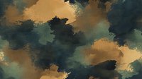 Moody abstract cloudscape with warm golden and cool teal tones blending across a dramatic sky. Soft, atmospheric composition suitable for backgrounds, digital art projects, and creative design applications.