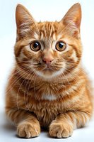 Portrait of an adorable ginger cat with bright amber eyes looking directly at camera. Perfect for veterinary services, pet food advertising, or animal care websites.
