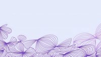 Purple floral line art border with organic flowing petals and leaves on light background for feminine design projects and decorative applications.