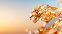 Golden dragon sculpture with intricate details catching warm sunlight, featuring shimmering metallic scales and ornate design, suitable for fantasy, mythology, and decorative art projects.