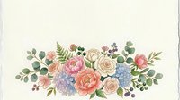 Watercolor floral arrangement with pink peonies, roses, hydrangeas and greenery on isolated white background, suitable for wedding invitations and design projects.
