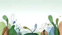 Abstract organic shapes and botanical elements in soft earth tones creating decorative border frame on light background for natural design projects.