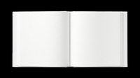 Blank open book with white pages and gray spine isolated on transparent background, ready for design use on t-shirts, posters, clipart, stickers, and print-on-demand products.